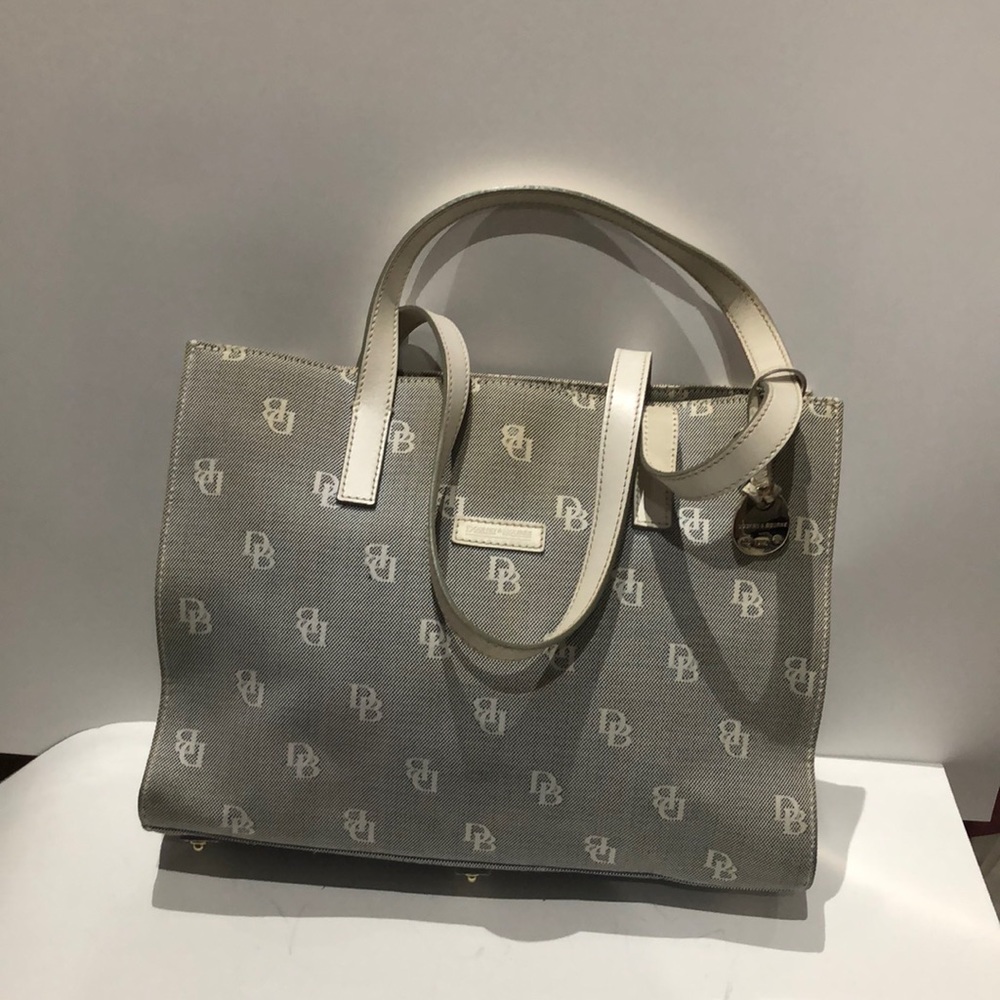 Dooney and Bourke grey and white tote bag